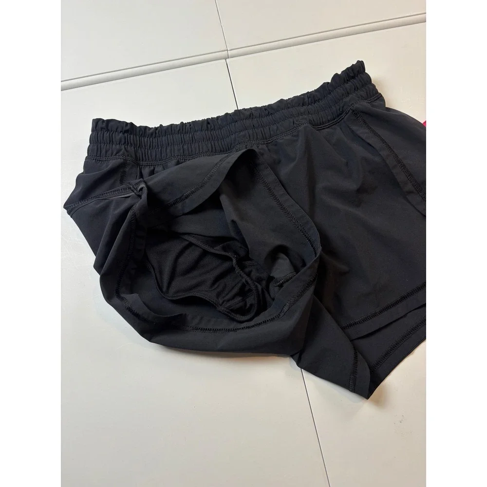 Athleta‎ Mesh Race Run Shorts Womens Small Black Excellent Smocked Waist